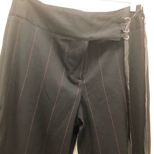 Newport News Women's Size 12 Black w/Red Stripes 2.75" Waist Band Dress Pants